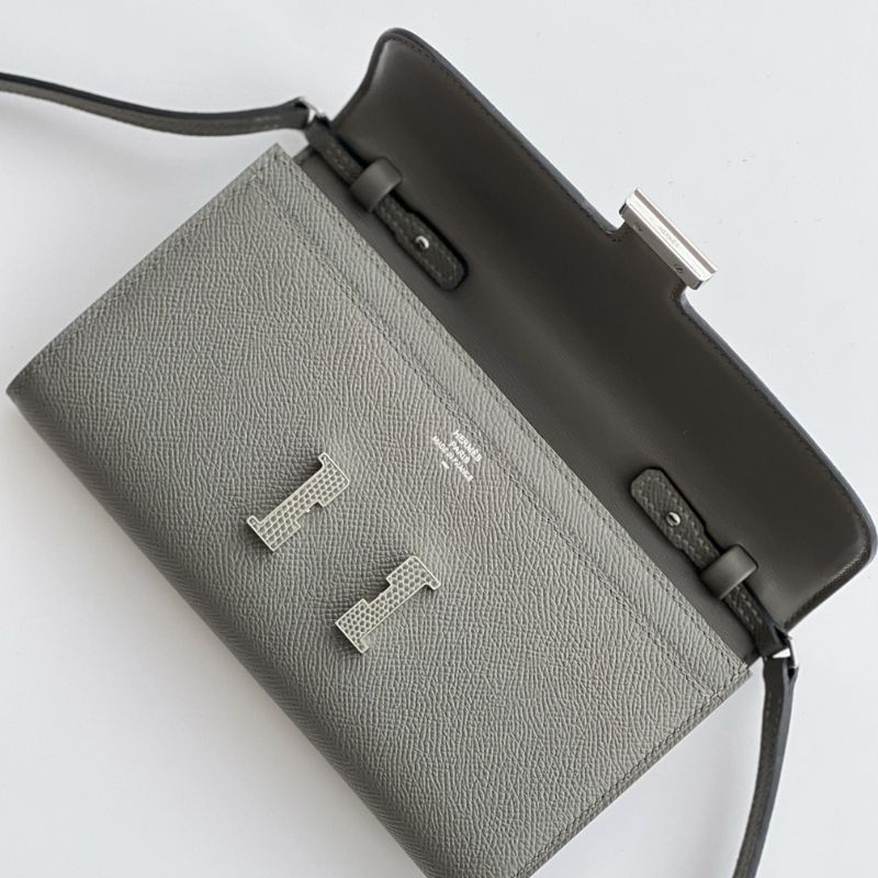 Hermes Constance To Go Wallet In Gris Meyer