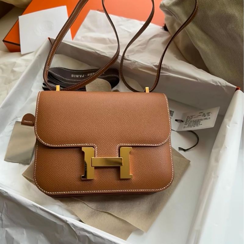 Hermes Constance 18 Mini Gold Swift Palladium Bag