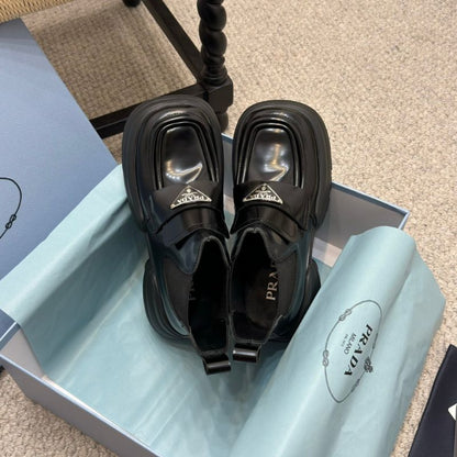 Prada Monolith Leather Flats