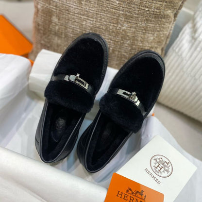Hermes H New Icone Leather Loafers