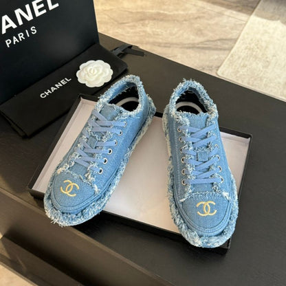 Chanel Xiaoxiang Embroidered Tassel Canvas Shoes