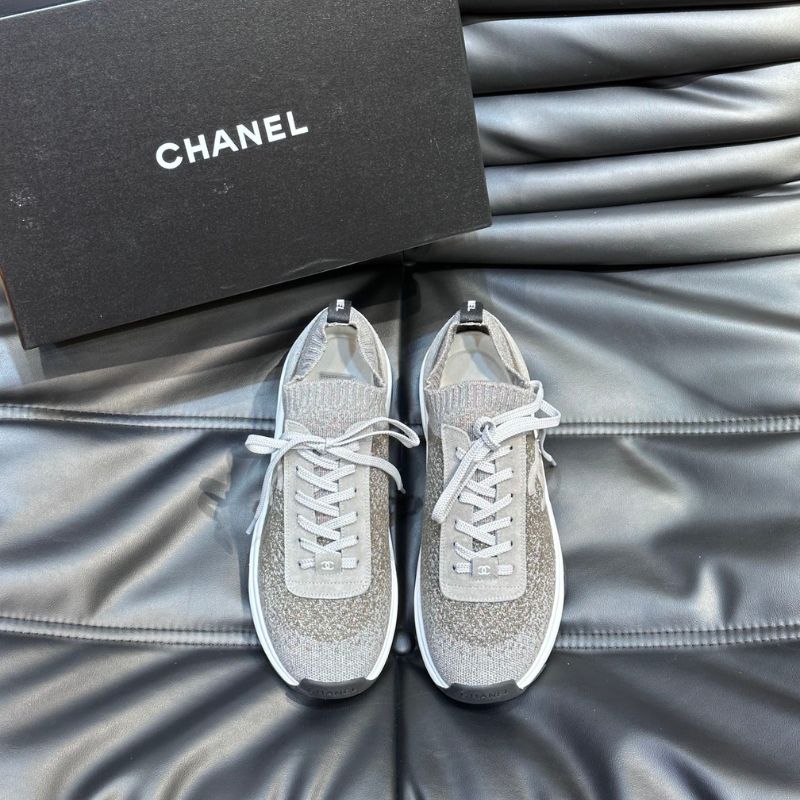 Chanel Suede Calfskin Stretch CC Sneaker