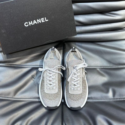 Chanel Suede Calfskin Stretch CC Sneaker