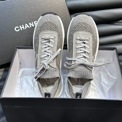 Chanel Suede Calfskin Stretch CC Sneaker