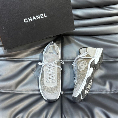 Chanel Suede Calfskin Stretch CC Sneaker