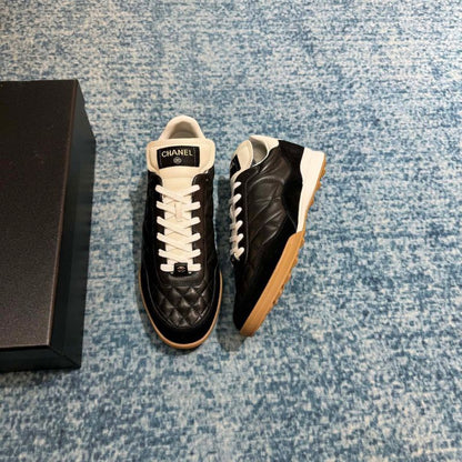 Chanel Suede Calfskin Quilted Black Sneaker