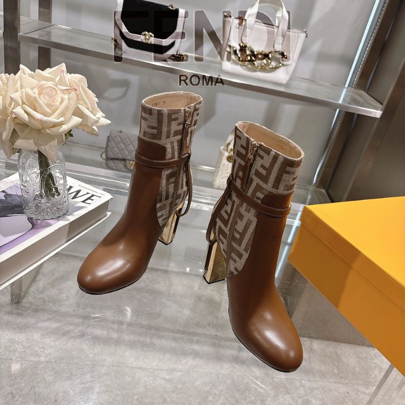 Fendi Delfina Leather High heeled Boots