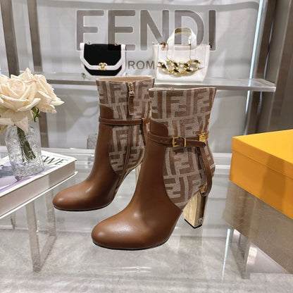 Fendi Delfina Leather High heeled Boots