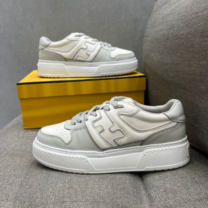 Fendi Flow Gray leather Low-Tops Shoes
