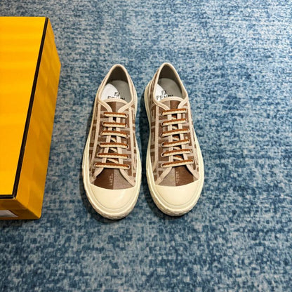 Fendi Blue FF Denim Low-Tops