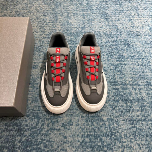 Prada Bold Lace-up Trainer Shoes