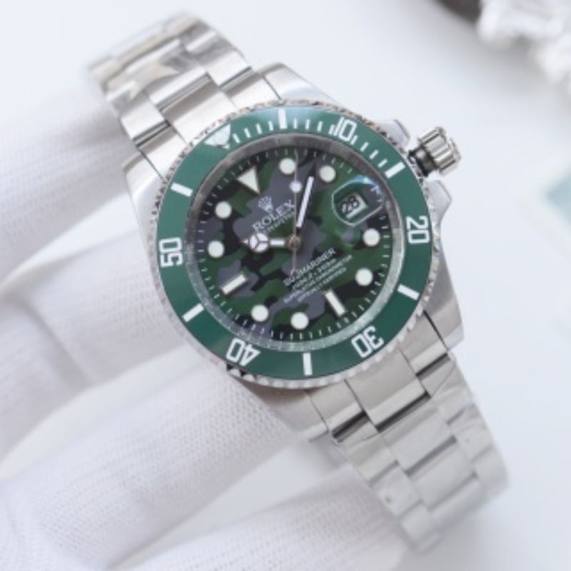 Rolex Submariner Stainless Steel Silver Green Dial Watch