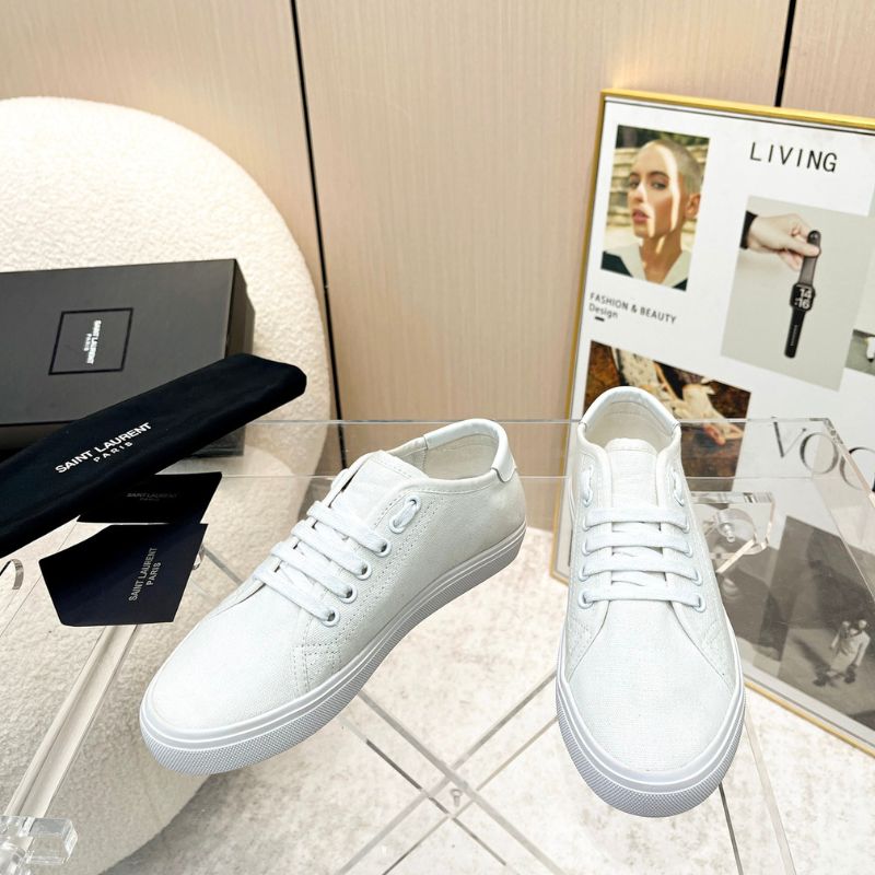 YSL White Canvas Shoes