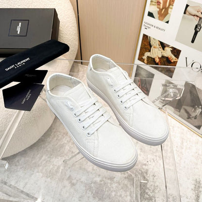 YSL White Canvas Shoes