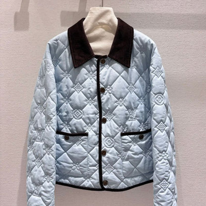 Louis Donkey Cream Blue Quilted Jacket