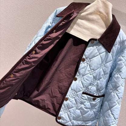 Louis Donkey Cream Blue Quilted Jacket