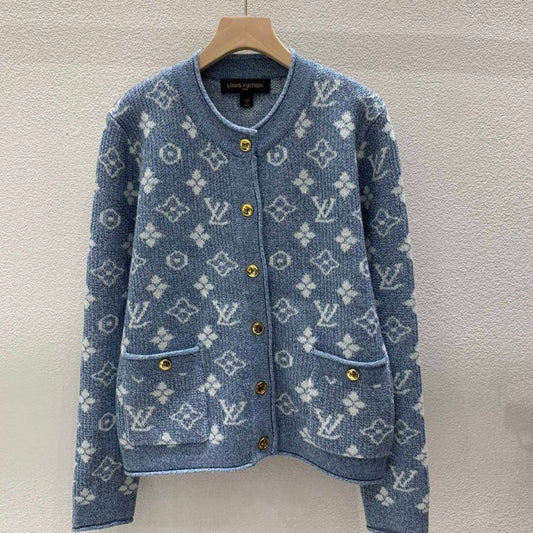 Louis Vuitton Logo Jacquard Knitted Sweatshirt