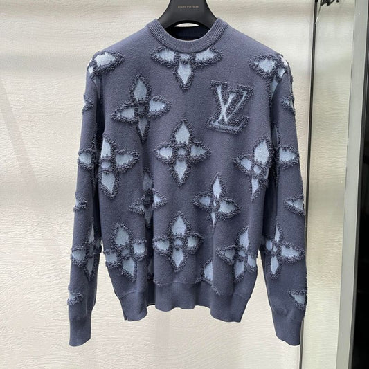 LV Clover Embellished Knitted Sweatshirt