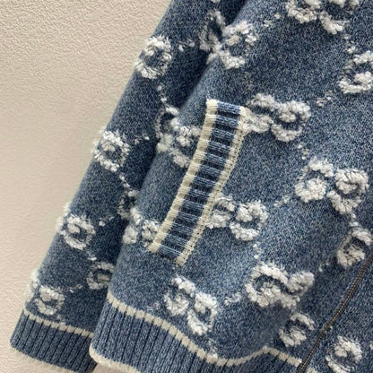 Gucci Double G Jacquard Knitted Cardigan