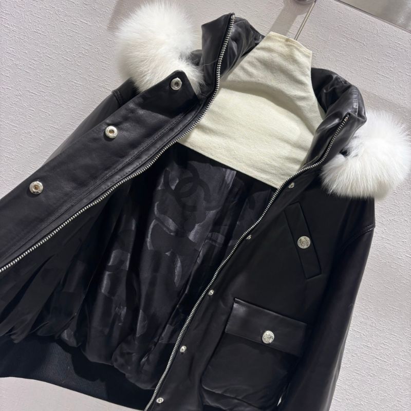 Chanel Ski Series Sheepskin Down Fox Fur Hood Jacket