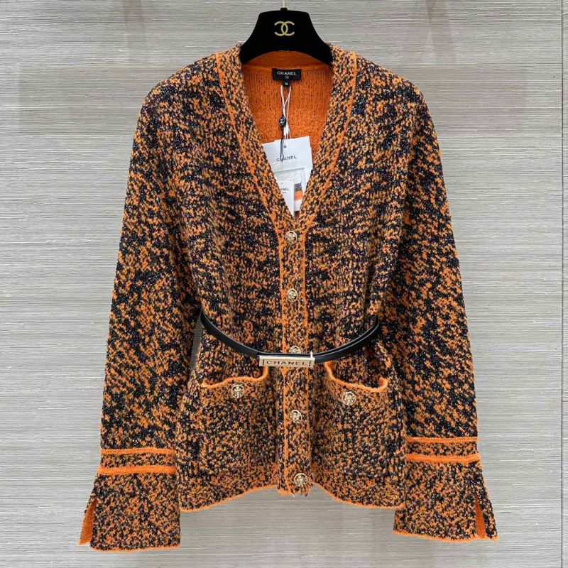 Chanel 24K Floral Yarn V-Neck Long Cardigan Jacket