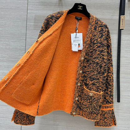 Chanel 24K Floral Yarn V-Neck Long Cardigan Jacket