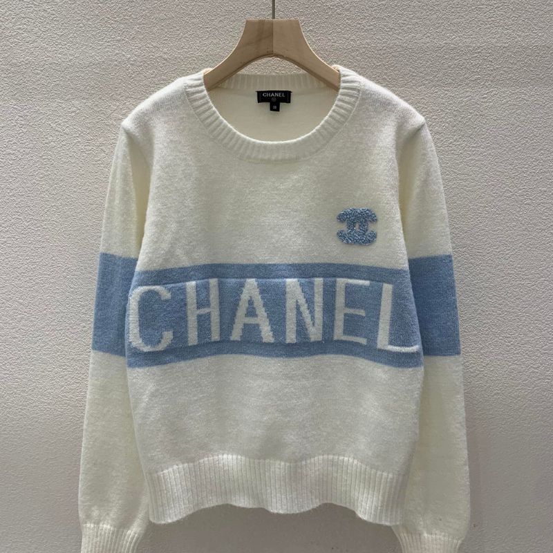 Chanel Signature Letter Jacquard Pullover Sweatshirt