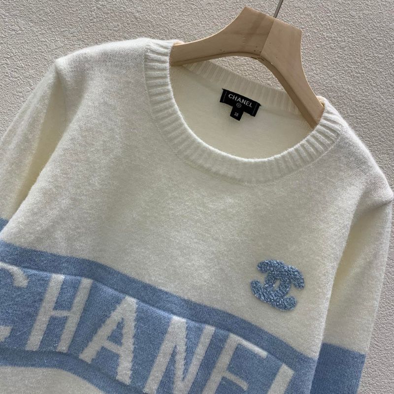 Chanel Signature Letter Jacquard Pullover Sweatshirt