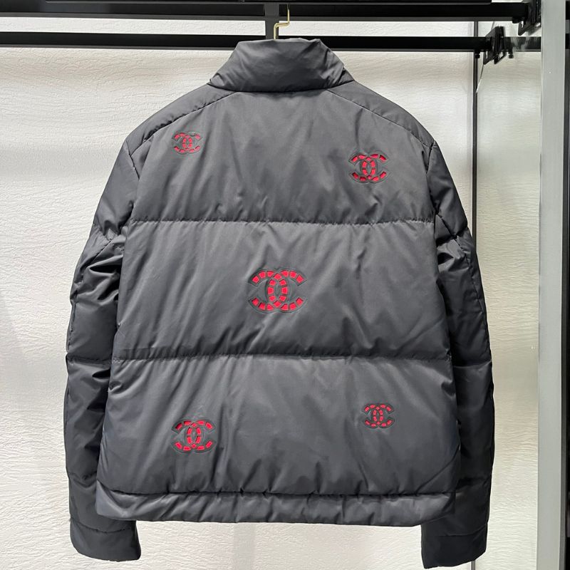 Chanel 24FW Stand-Up Collar Hollow Pattern Down Jacket