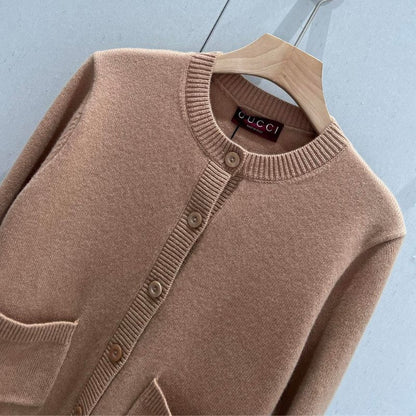 Gucci Classic Striped Contrast Edge Cashmere Cardigan