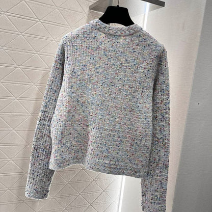 Chanel Multicolor Woven Knitted Cardigan Sweatshirt