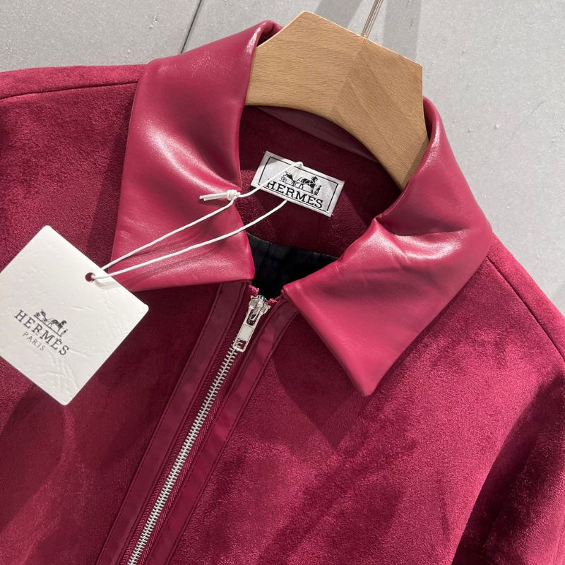 Hermes 24FW Angora Red Zipper Jacket