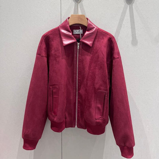 Hermes 24FW Angora Red Zipper Jacket