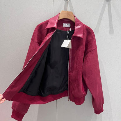 Hermes 24FW Angora Red Zipper Jacket