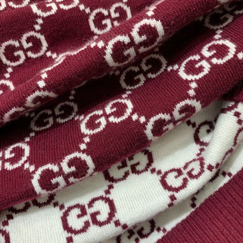 Gucci Double G Wool Knit Short-Sleeve Sweater