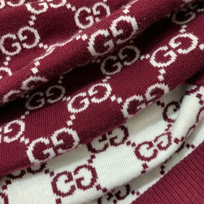 Gucci Double G Wool Knit Short-Sleeve Sweater