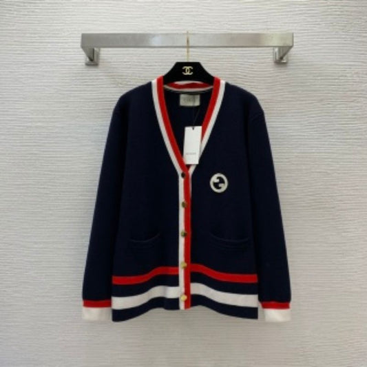 Gucci High-End Wool V-Neck Knitted Cardigan