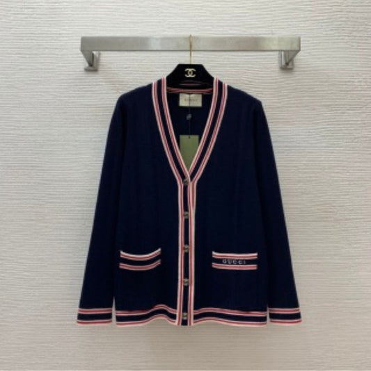 Gucci Wool Knit V-Neck Cardigan