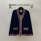 Gucci Wool Knit V-Neck Cardigan