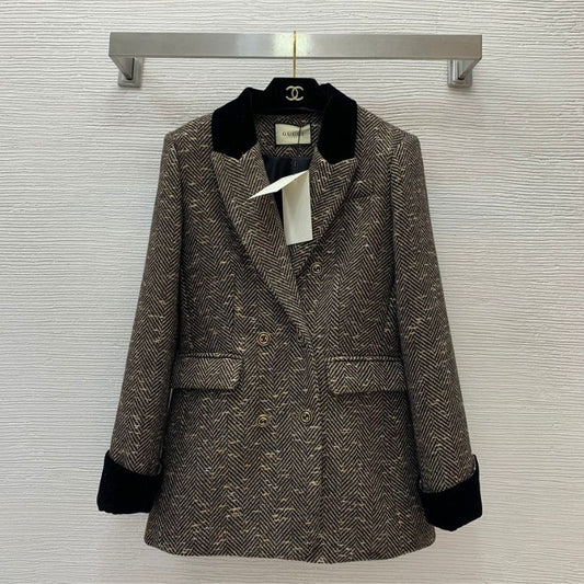 Gucci Contrast Velvet Slim Fit Suit Jacket