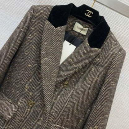 Gucci Contrast Velvet Slim Fit Suit Jacket