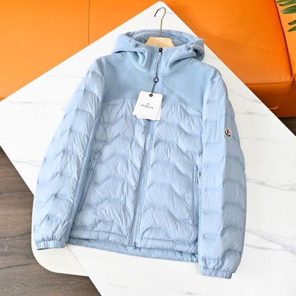 Moncler Polar Fleece Spliced Lightweight Hooded Down Jacket