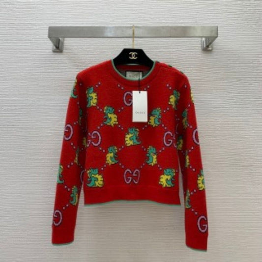 Gucci Dragon Year GG Logo Wool Pullover Sweater