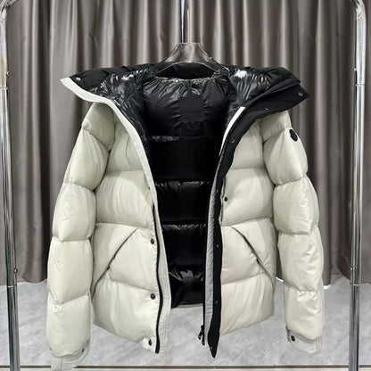 Moncler Embossed Lettering Mid-Length Down Jacket