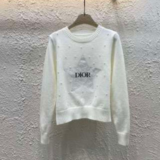 Dior Beaded & Embroidered Star Pullover Sweater