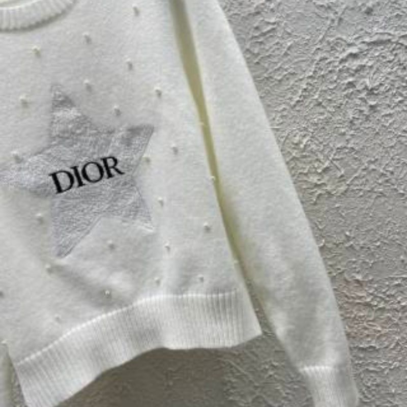 Dior Beaded & Embroidered Star Pullover Sweater