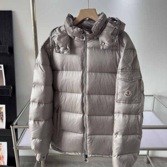 Moncler Maya Satin Gray Down Jacket