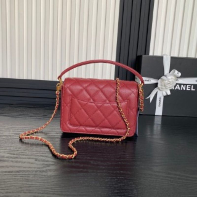 Chanel Top Handle Gold-Tone Metal Mini Flap Bag