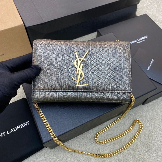 YSL Python Embossed Kate Shoulder Bag