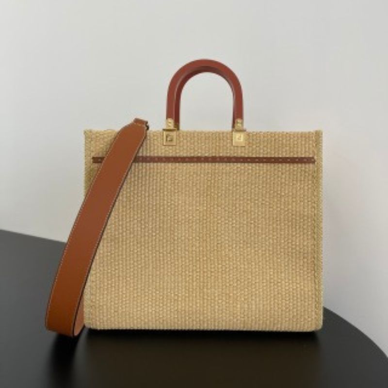 Fend Sunshine Summer Straw Shopping Bag